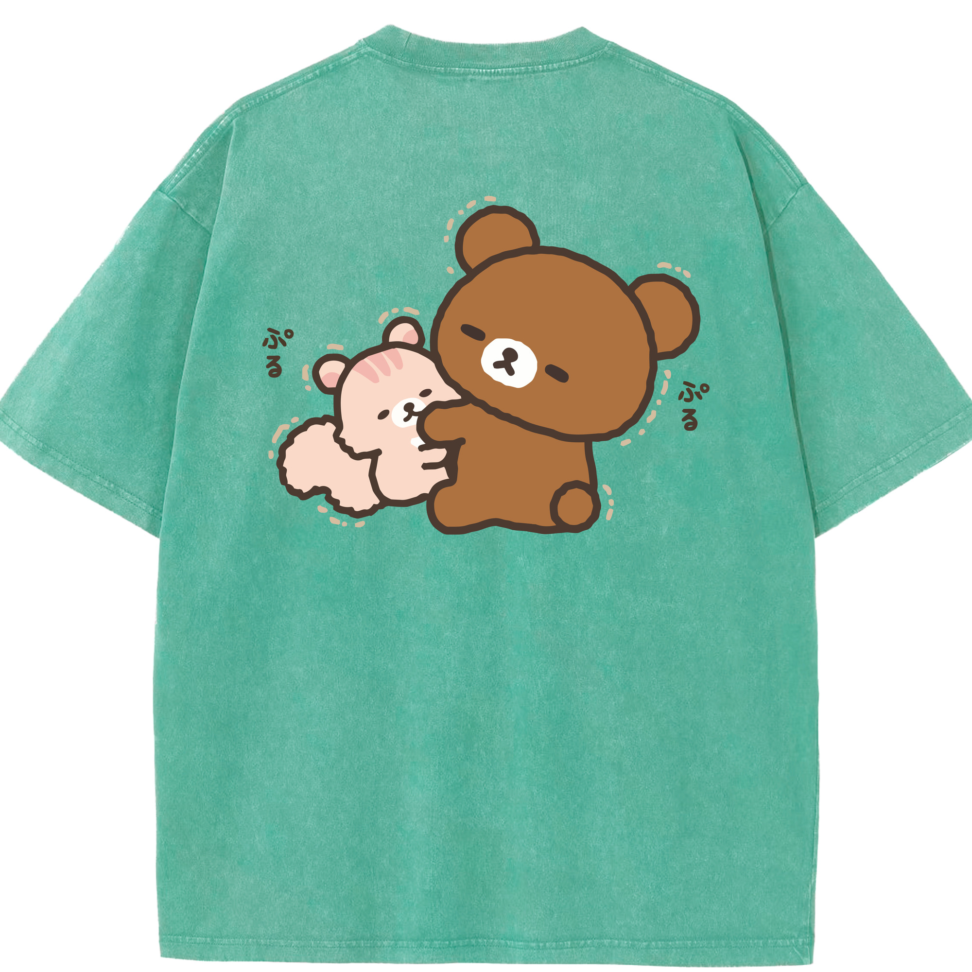 （画像用） リラックマ リラックマ キイロイトリ Rilakkuma Korilakkuma Kiiroitori 綿100% ヴィンテージ風 半袖Tシャツ（背面プリント）